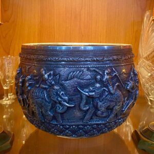 CUENCO THAIBEIK BIRMANO SIGLO XIX PLATA MACIZA