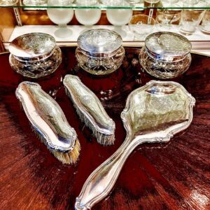 SET TOILETTE ART DECO ANTIGUO EN PLATA 925