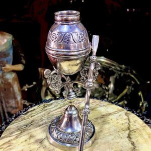MATE CALIZ DE PLATA CRIOLLO CINCELADO