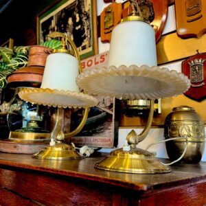 LAMPARAS DE BRONCE Y OPALINA