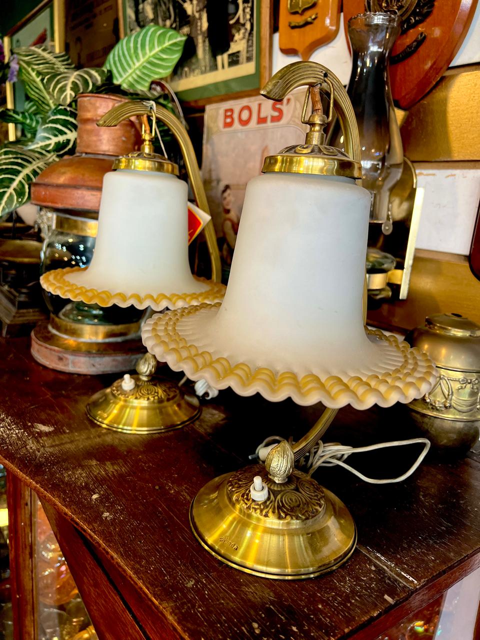 LAMPARAS DE BRONCE Y OPALINA - Image 3