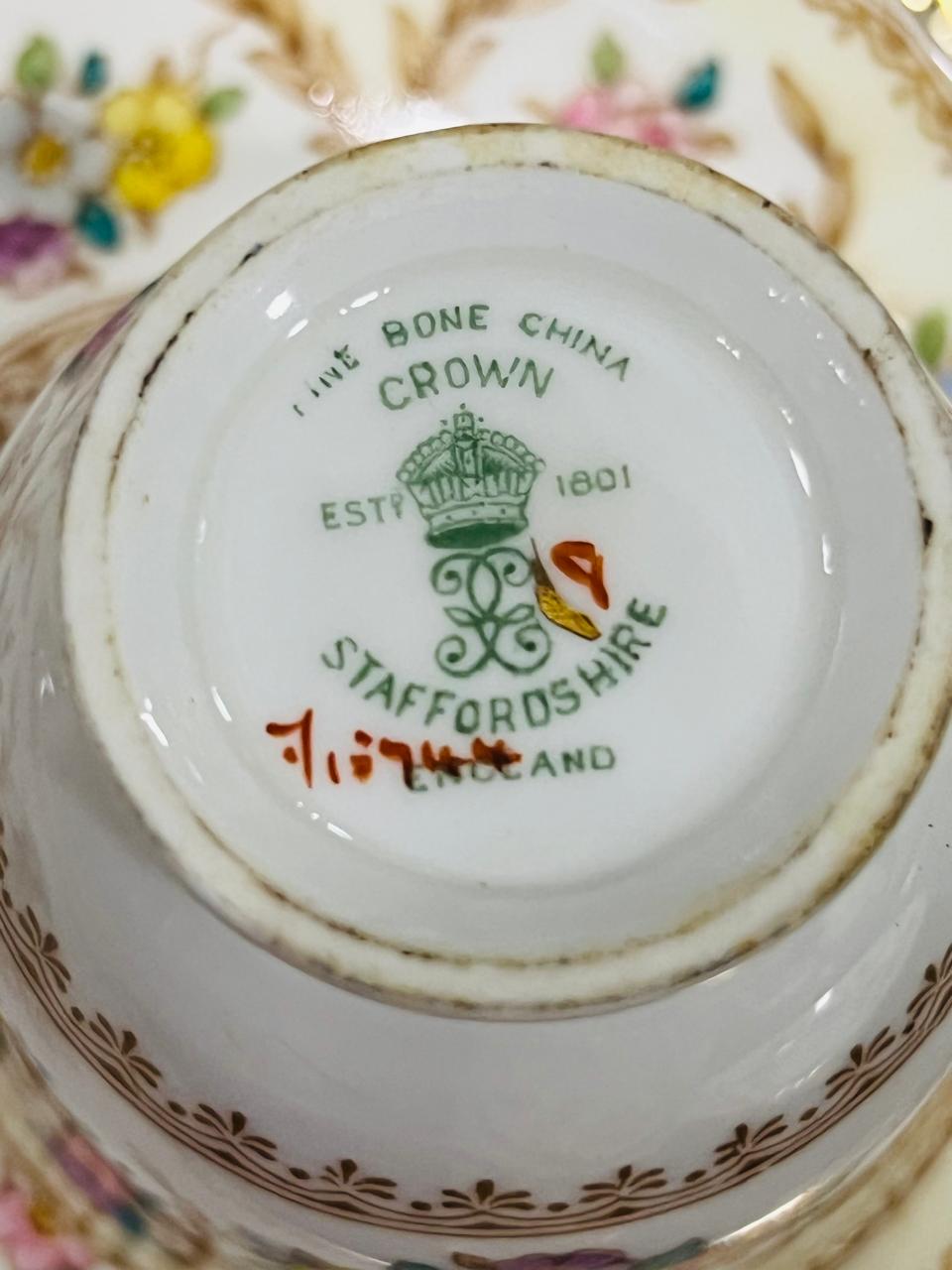 JUEGO CAFE CROWN STAFFORDSHIRE SELLADO Y NUMERADO - Image 8