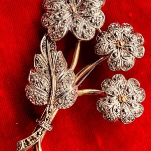 ANTIGUO PRENDEDOR EN PLATA 935 Y MARQUESITAS