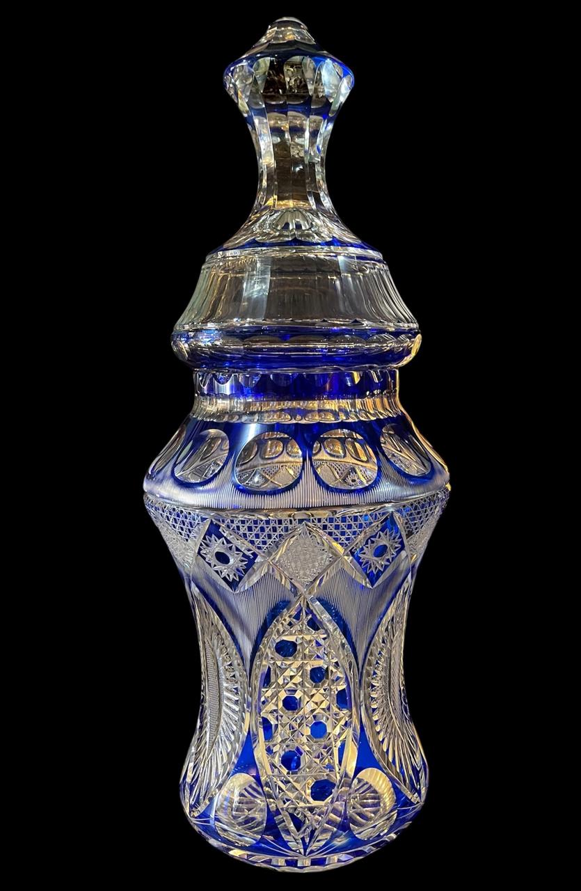 POTICHE CRISTAL TALLADO 60 CM DE ALTURA