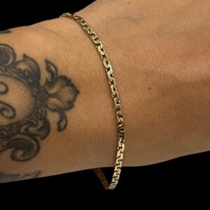 PULSERA 3 OROS ESLABONES PLANOS