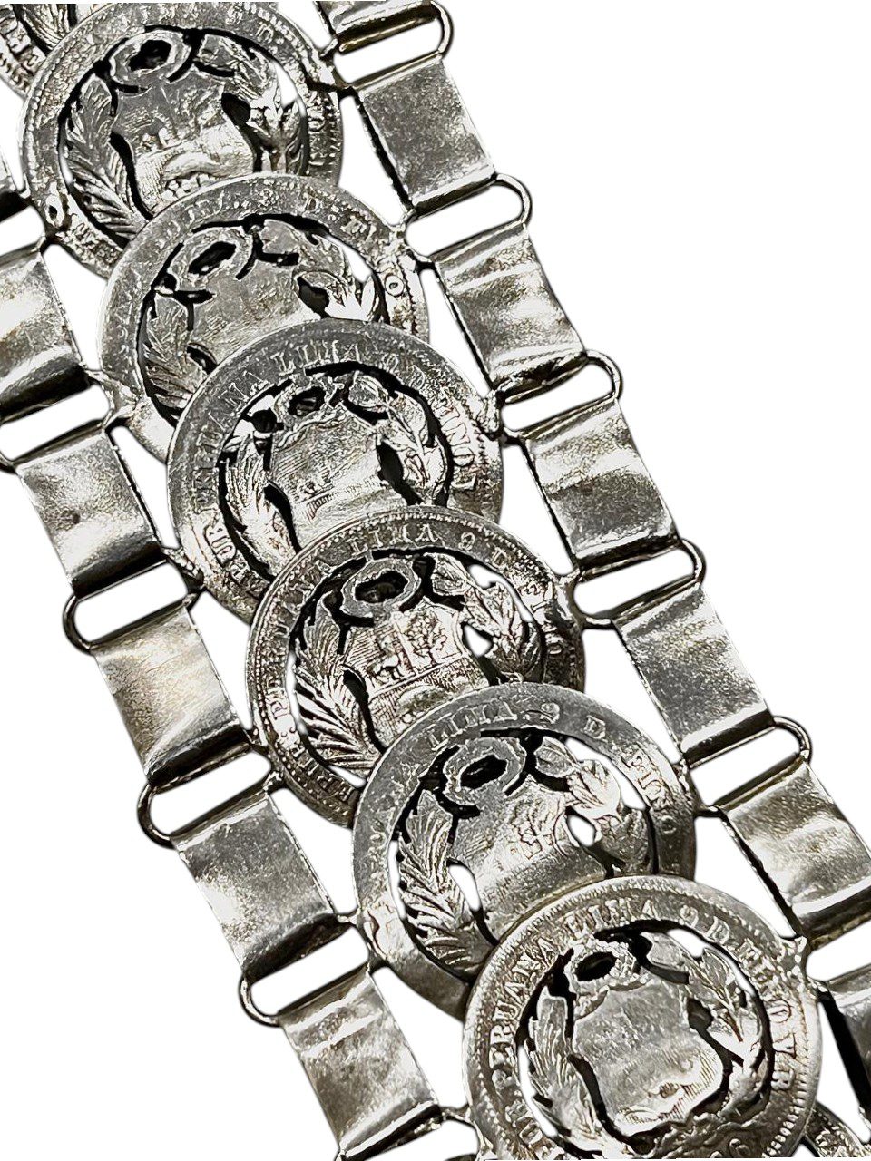 PULSERA MONEDAS DE PLATA CALADAS - Image 2