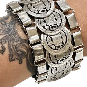 PULSERA MONEDAS DE PLATA CALADAS