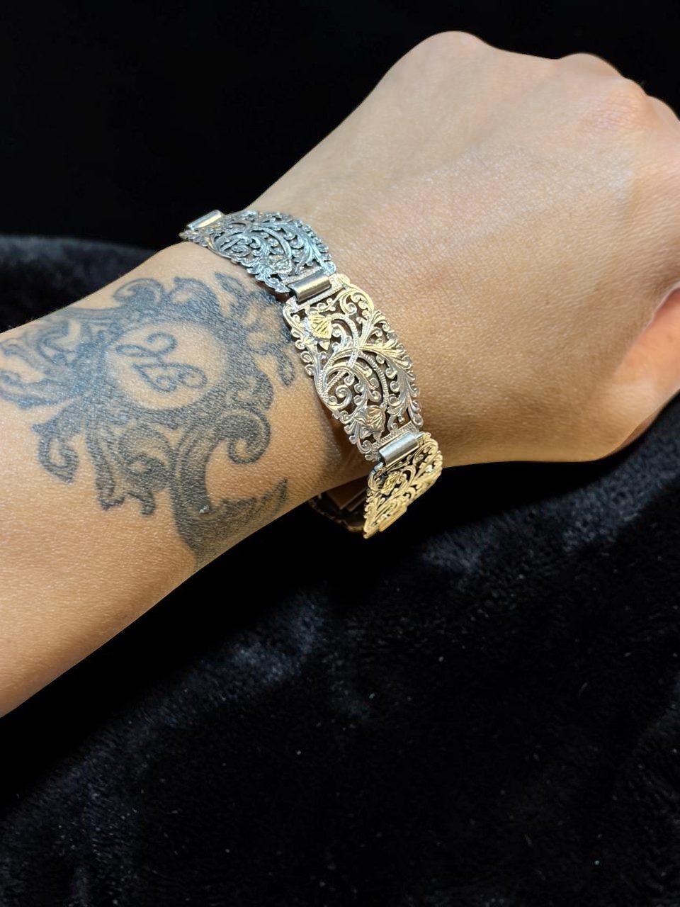 ANTIGUA PULSERA PLATA CALADA ESTILO FLORENTINO - Image 4