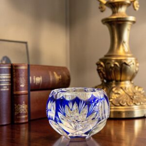 CENICERO CRISTAL AZUL TALLADO