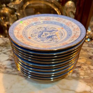 PLATO PARA POSTRE PORCELANA GRANO DE ARROZ