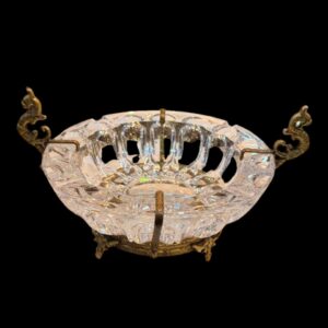 CENICERO CRISTAL FIRMADO CON MONTURA DE BRONCE
