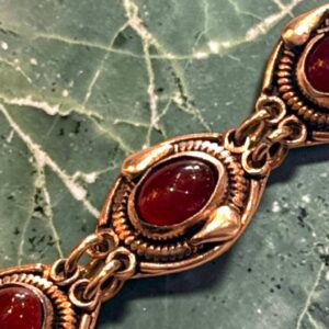 PULSERA VINTAGE PLATA Y CORNALINAS