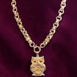 COLLAR COLGANTE BUHO PLATA Y ORO