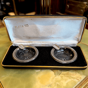 CENICEROS DE MANO PLATA Y CRISTAL VINTAGE