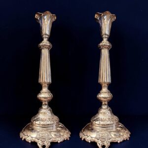 CANDELABROS NEOCLASICOS EUROPEOS PLATEADOS 36 CM