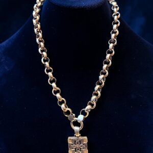 CADENA PUNTO ROLO DE PLATA CON DIJE