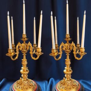 PAR DE CANDELABROS ESTILO NAPOLEON III SIGLO XIX