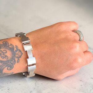 PULSERA BELGIORNO DE ESLABONES MACIZOS ARTICULADOS