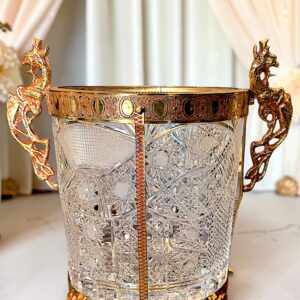 FRAPERA ANTIGUA EN CRISTAL TALLADO CON MONTURA
